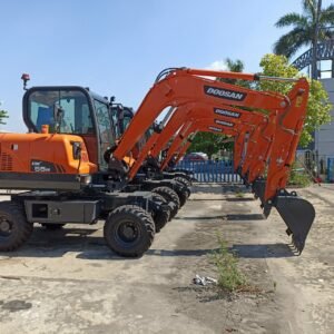 Máy xúc bánh lốp Doosan DX55W được ứng dụng rất nhiều 2025