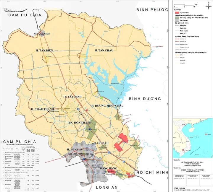 Bản đồ các kcn tại Tây Ninh