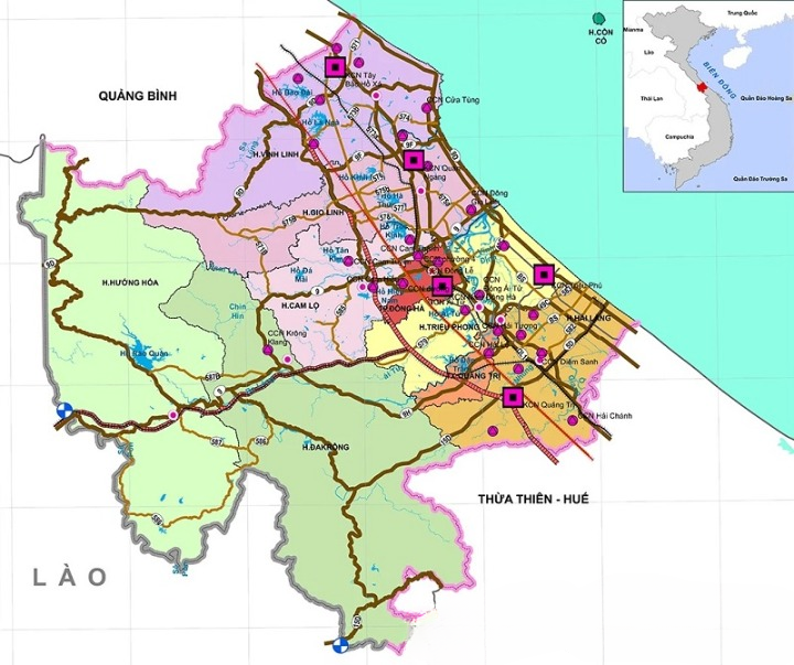 Bản đồ các khu công nghiệp tỉnh Quảng Trị