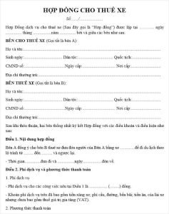 Hợp đồng cho thuê xe nâng người